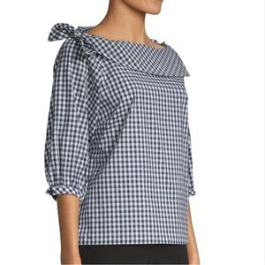 Laundry by Shelli Segal boatneck gingham top. NWOT